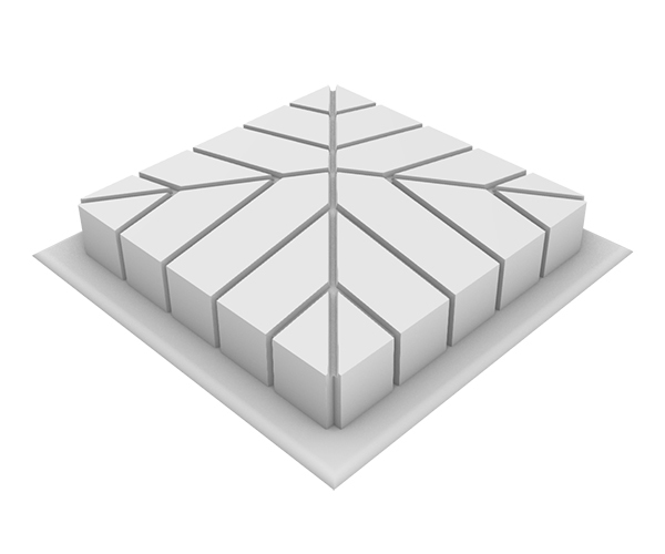 Форма для навершия «Клинкер (5 кирпичей)» (300x300x80)