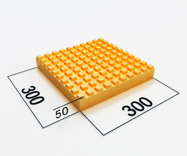 Тактильная плитка с квадратными рифами 300х300